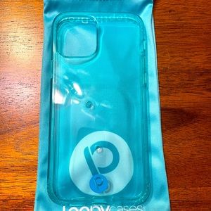 iPhone 12/12 Pro Loopy case - Clear Neon Blue